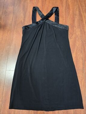 Calvin Klein Black Halter Style Cross Front Shift Dress Size 10